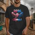 2026 American Flag Baseball Ice Cream Drip Bats Boys Unisex T-Shirt 2026 American Flag Baseball Ice Cream Drip Bats Boys Unisex T-Shirt
