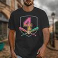 4th Birthday Baseball Bat Ice-Cream Drip 4yrs Old Boys Girls Unisex T-Shirt