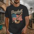American Flag Baseball Player Bat Fan Catcher Pitcher USA Unisex T-Shirt American Flag Baseball Player Bat Fan Catcher Pitcher USA Unisex T-Shirt