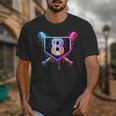 Baseball 8 Year Old Ice Cream Drip 8th Birthday Party Unisex T-Shirt Baseball 8 Year Old Ice Cream Drip 8th Birthday Party Unisex T-Shirt