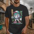 Baseball Character Cartoon Batter Drip Style Women Men Unisex T-Shirt Baseball Character Cartoon Batter Drip Style Women Men Unisex T-Shirt