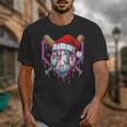 Baseball Christmas Santa Hat Baseball Christmas Drip Unisex T-Shirt