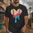 Baseball Drip Melting Ice Cream Baseball Heart Boys Girls Unisex T-Shirt
