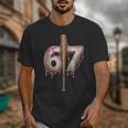 Baseball Drip Number 67 Sports Player Six Seven Meme Fan Unisex T-Shirt