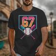 Baseball Ice Cream Drip Number 67 Player 67th Birthday Men Unisex T-Shirt