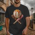 Baseball Ice Cream Drip Style Melting Ice Cream Youth Teen Unisex T-Shirt