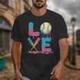 Baseball Love Drip Ice Cream Colorful Baseball Unisex T-Shirt