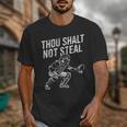 Baseball Player Catcher Thou Shalt Not Steal Coach Baseball Unisex T-Shirt Baseball Player Catcher Thou Shalt Not Steal Coach Baseball Unisex T-Shirt