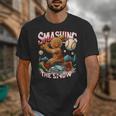 Baseball Player Christmas Gingerbread Smashing Through Snow Unisex T-Shirt Baseball Player Christmas Gingerbread Smashing Through Snow Unisex T-Shirt
