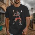 Bigfoot Playing Baseball Boys Kids Men Baseball Player Unisex T-Shirt