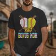Bonus Mom Of Both Half Baseball Softball Ice Cream Drip Unisex T-Shirt Bonus Mom Of Both Half Baseball Softball Ice Cream Drip Unisex T-Shirt