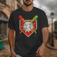 Christmas Baseball Ice Cream Drip Men Women Kids Unisex T-Shirt