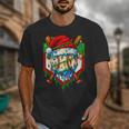 Christmas Baseball Ice Cream Drip Santa Baseball Player Kids Unisex T-Shirt