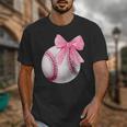 Cute Coquette Baseball Pink Bow Player & Fan Girls Unisex T-Shirt