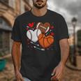 Cute Heart Baseball Basketball Football Valentine Boy Men Unisex T-Shirt Cute Heart Baseball Basketball Football Valentine Boy Men Unisex T-Shirt