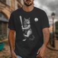 Cute Kitten Playing Baseball Hitter Bat Cool Baseball Cat Unisex T-Shirt Cute Kitten Playing Baseball Hitter Bat Cool Baseball Cat Unisex T-Shirt