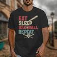 Eat Sleep Baseball Repeat Bat Ball Player Fan Unisex T-Shirt Eat Sleep Baseball Repeat Bat Ball Player Fan Unisex T-Shirt