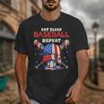 Eat Sleep Baseball Repeat Ice Cream Drip Crossed Bats Unisex T-Shirt Eat Sleep Baseball Repeat Ice Cream Drip Crossed Bats Unisex T-Shirt
