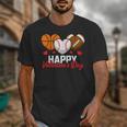 Happy Valentine’s Day Basketball Football Baseball Hearts Unisex T-Shirt