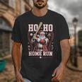 Ho Ho Home Run Baseball Christmas Holiday Sports Santa Unisex T-Shirt