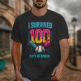 HUGvyn I Survived 100 Days Baseball Teacher Ice Cream Drip Unisex T-Shirt HUGvyn I Survived 100 Days Baseball Teacher Ice Cream Drip Unisex T-Shirt