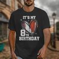 It's My 8th Birthday Baseball Football Heart 8 Year Old Unisex T-Shirt