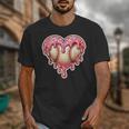 Melting Baseball Drip Heart Softball Player Lover Ice Cream Unisex T-Shirt