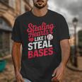 Stealing Hearts Like I Steal Bases Cute Baseball Valentine Unisex T-Shirt Stealing Hearts Like I Steal Bases Cute Baseball Valentine Unisex T-Shirt