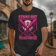 Strike Out Breast Cancer Baseball Ice Cream Drip Unisex T-Shirt Strike Out Breast Cancer Baseball Ice Cream Drip Unisex T-Shirt