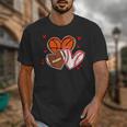 Valentines Baseball Basketball Football Heart Boy Men Unisex T-Shirt Valentines Baseball Basketball Football Heart Boy Men Unisex T-Shirt