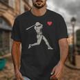 Valentines Day Baseball Batter Silhouette Heart Men Boy Kids Unisex T-Shirt Valentines Day Baseball Batter Silhouette Heart Men Boy Kids Unisex T-Shirt