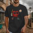 Valentines Day Baseball Red Heart Love Boys Kids Tee Unisex T-Shirt