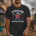 Valentines Day Baseball Stealing Hearts Bases Boys Kids Men Unisex T-Shirt Valentines Day Baseball Stealing Hearts Bases Boys Kids Men Unisex T-Shirt