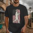 Vintage American Flag Baseball Batter Patriotic Home Run Unisex T-Shirt Vintage American Flag Baseball Batter Patriotic Home Run Unisex T-Shirt