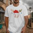 Baseball Christmas Reindeer Santa Hat Sports Player Xmas Unisex T-Shirt