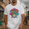 Baseball Drip Jersey Number 67 For Players & 67th Birthday Premium Tri-Blend Unisex T-Shirt Baseball Drip Jersey Number 67 For Players & 67th Birthday Premium Tri-Blend Unisex T-Shirt