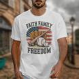 Faith Family Freedom Patriotic Christian Baseball Game Day Unisex T-Shirt