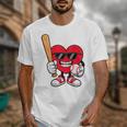 Heart Playing Baseball Valentines Day Unisex T-Shirt