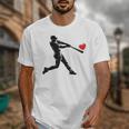 Valentines Day Baseball Batter Silhouette Heart Men Boys Kid Unisex T-Shirt