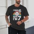 I Was 6 Now Im 7 Baseball Birthday Age 7 Unisex T-Shirt