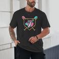 7th Birthday Baseball Bat Ice-Cream Drip 7yrs Old Boys Girls Unisex T-Shirt