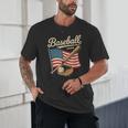 American Flag Baseball Player Bat Fan Catcher Pitcher USA Unisex T-Shirt American Flag Baseball Player Bat Fan Catcher Pitcher USA Unisex T-Shirt
