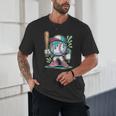 Baseball Character Cartoon Batter Drip Style Women Men Unisex T-Shirt Baseball Character Cartoon Batter Drip Style Women Men Unisex T-Shirt