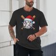 Baseball Christmas Lights Santa Christmas Baseball Player Unisex T-Shirt