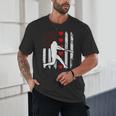 Baseball Silhouette Heart USA Flag Hearts American Boys Kids Unisex T-Shirt