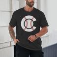 Baseball Sport Player Graphic Monogram Initial Letter C Unisex T-Shirt