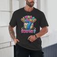 Blue Checkered I Was 6 Now I'm 7 Birthday Cake Baseball Drip Unisex T-Shirt Blue Checkered I Was 6 Now I'm 7 Birthday Cake Baseball Drip Unisex T-Shirt