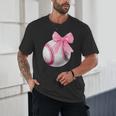 Cute Coquette Baseball Pink Bow Player & Fan Girls Unisex T-Shirt
