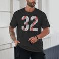 Distressed Baseball Number 32 Jersey Uniform Player Fan Unisex T-Shirt