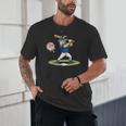Goat Baseball Player With Bat And Ball Drip Animal Sports Unisex T-Shirt